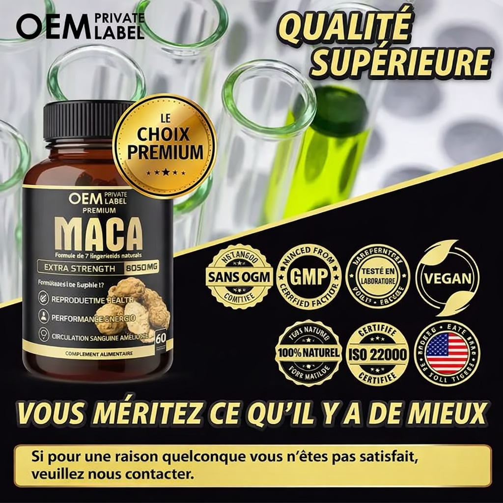 🌿 MACA EXTRA STRENGTH 7 EN 1 Puissance • Énergie • Vitalité Masculine