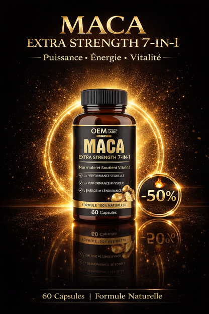 🌿 MACA EXTRA STRENGTH 7 EN 1 Puissance • Énergie • Vitalité Masculine