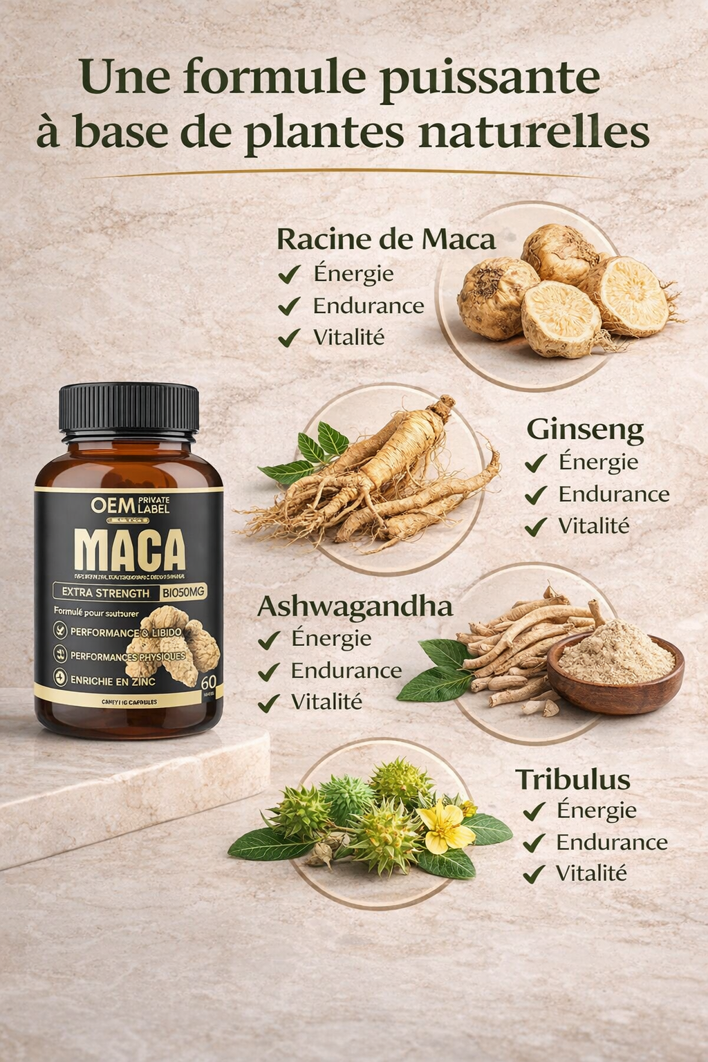 🌿 MACA EXTRA STRENGTH 7 EN 1 Puissance • Énergie • Vitalité Masculine