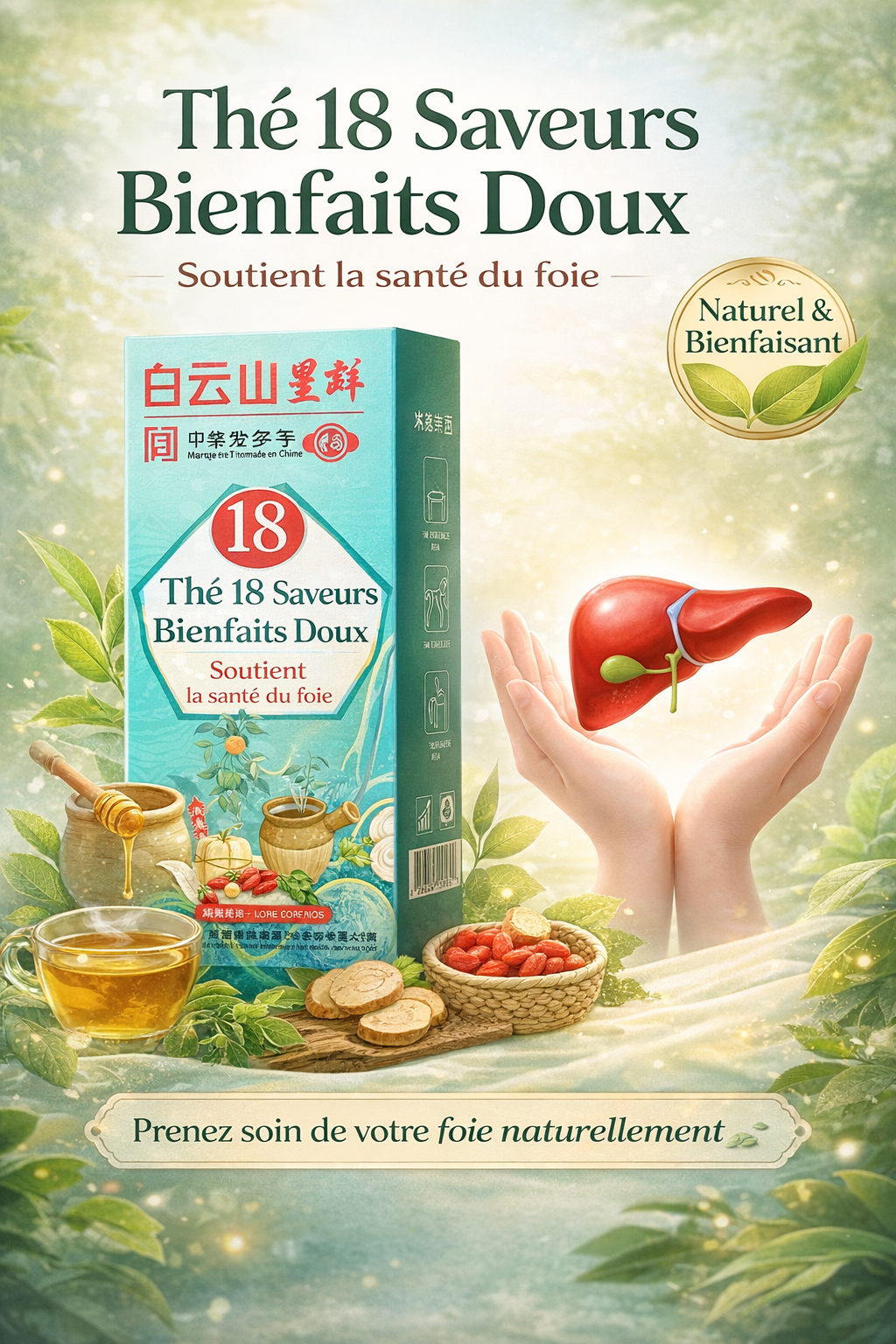 Thé Traditionnel Chinois pour le Foie – 18 Plantes Naturelles